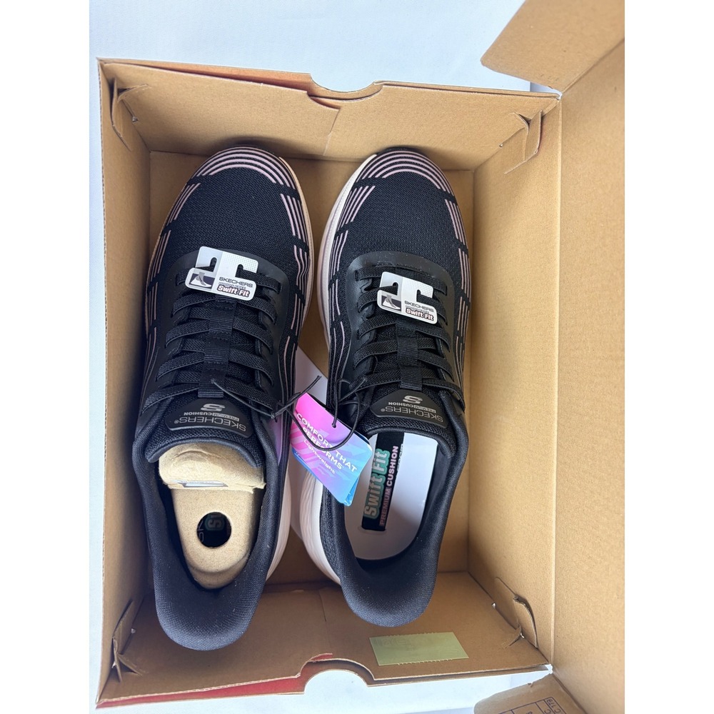 Skechers Hands Free Slip-ins Swift Fit Black Pink Womens Size 10 Sneakers - Picture 2 of 10